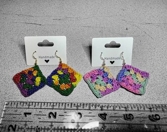 Crochet Granny Square Earrings