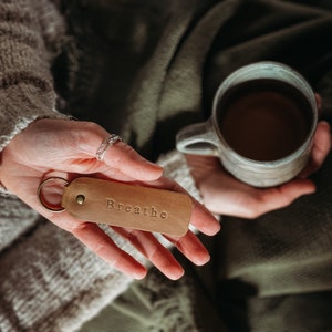 Leather Keyring - Personalised Key Fob, Key Chain, Inspirational, Encouraging Words, Leather Gift, Personalized, Luxury Christmas Gift
