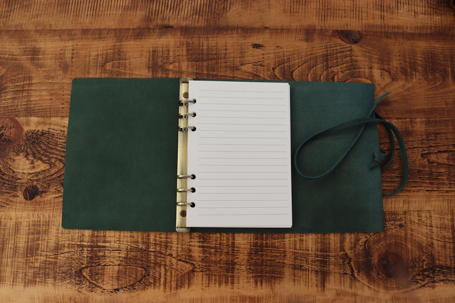 A5 Leather Ring Binder Journal Refillable Free Etsy