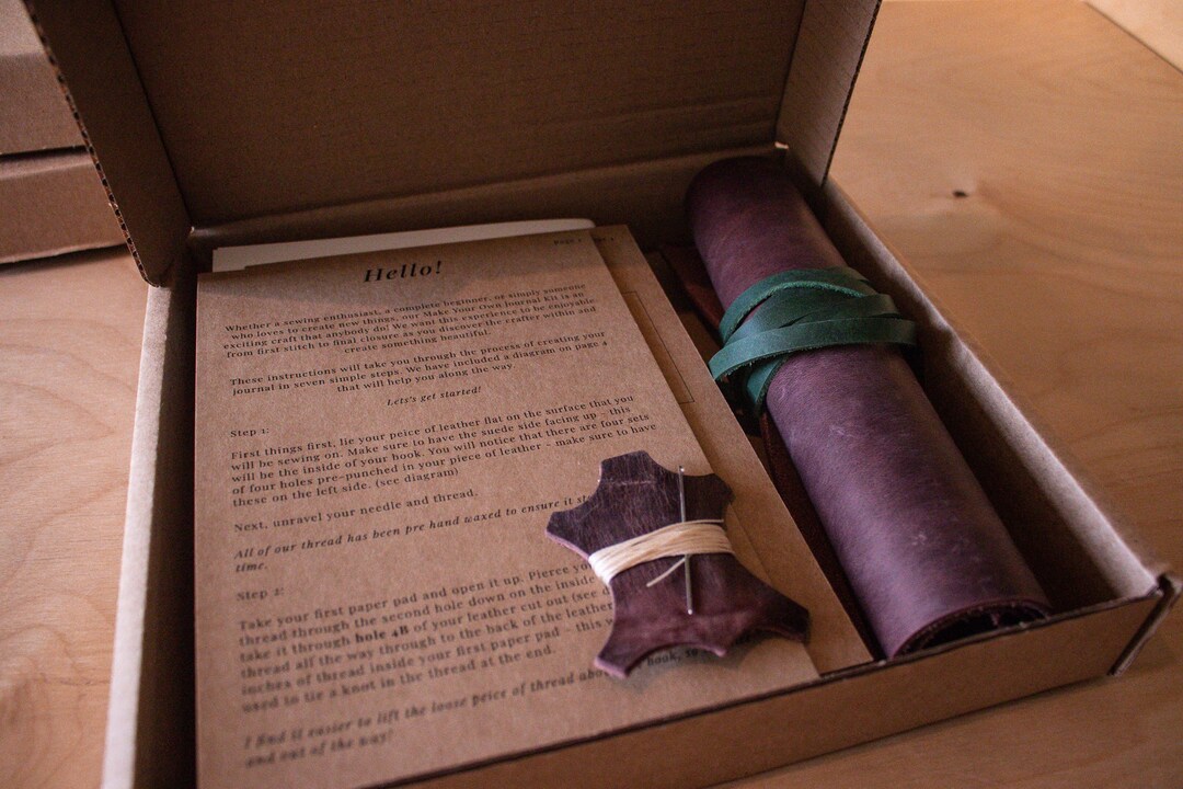 Make Your Own Leather Journal Kit A5 or A6. DIY Leather Etsy