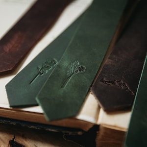 Leather Bookmarks -  Leather Gift, Floral, Mountains, Roses, Wild Flowers Gifts, Luxury Gift