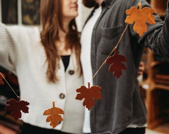 Leather Autumn Leaf Garland