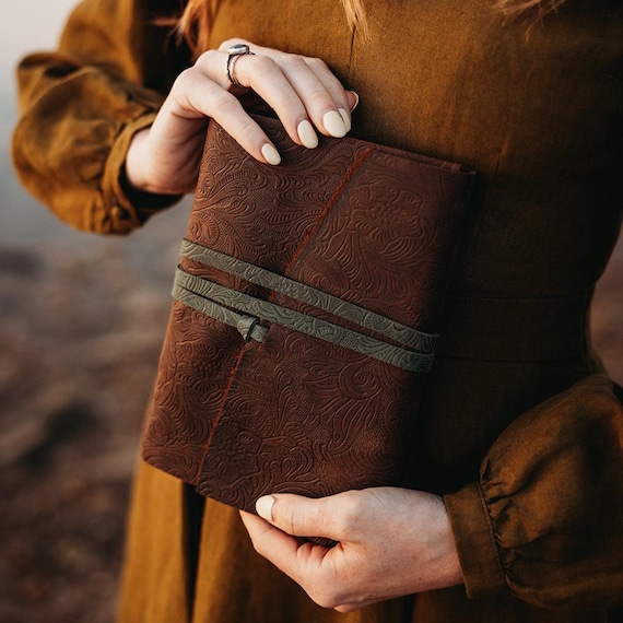 Botanical Floral Leather Journals, A5, A6, Thread bound & Ring Binders