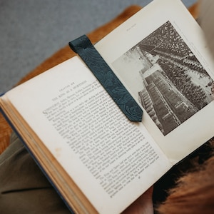 Botanical Leather Bookmarks - Floral Leather Gift, Luxury Gift