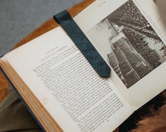 Botanical Leather Bookmarks - Floral Leather Gift, Luxury Gift
