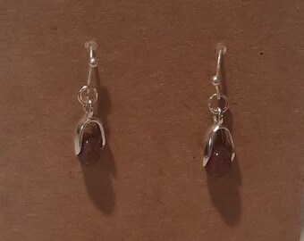 Silver Sunstone Earrings