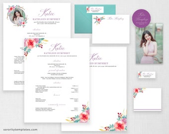 Sorority Resume Template Etsy