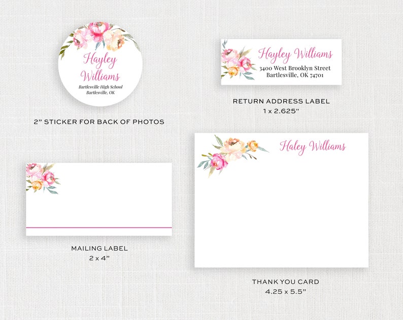 PRINTED Sorority Packet FULL-SERVICE Sorority Recruitment Packet with Photo Personal Resume Template Flower Watercolor Hayley image 4