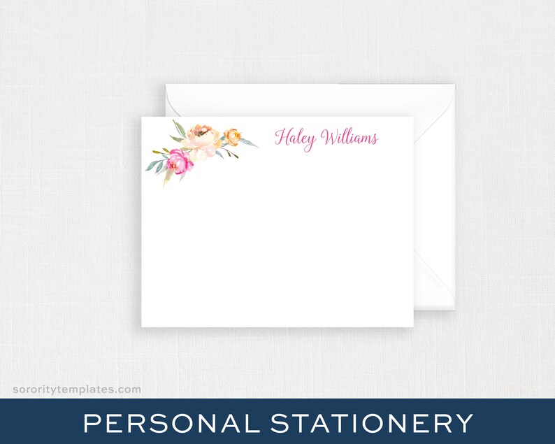 PRINTED Sorority Packet FULL-SERVICE Sorority Recruitment Packet with Photo Personal Resume Template Flower Watercolor Hayley image 5