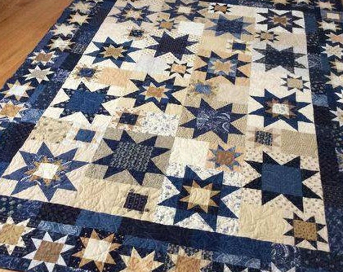 Yankee Pride Quilt Kit in Moda's Regency Somerset Blue Etsy