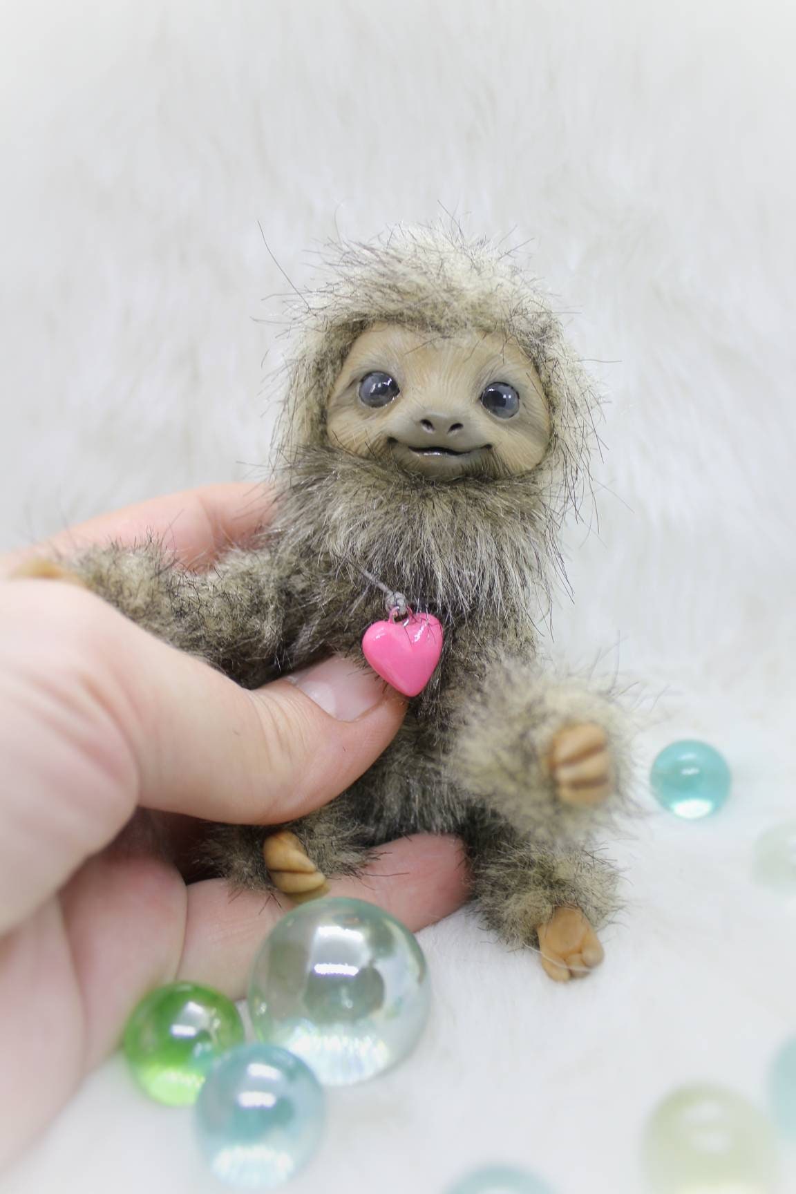 Sloth toy miniature fantasy animal creature fairy art toy