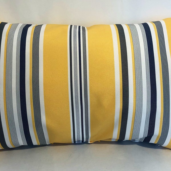 Navy Yellow Pillow Etsy