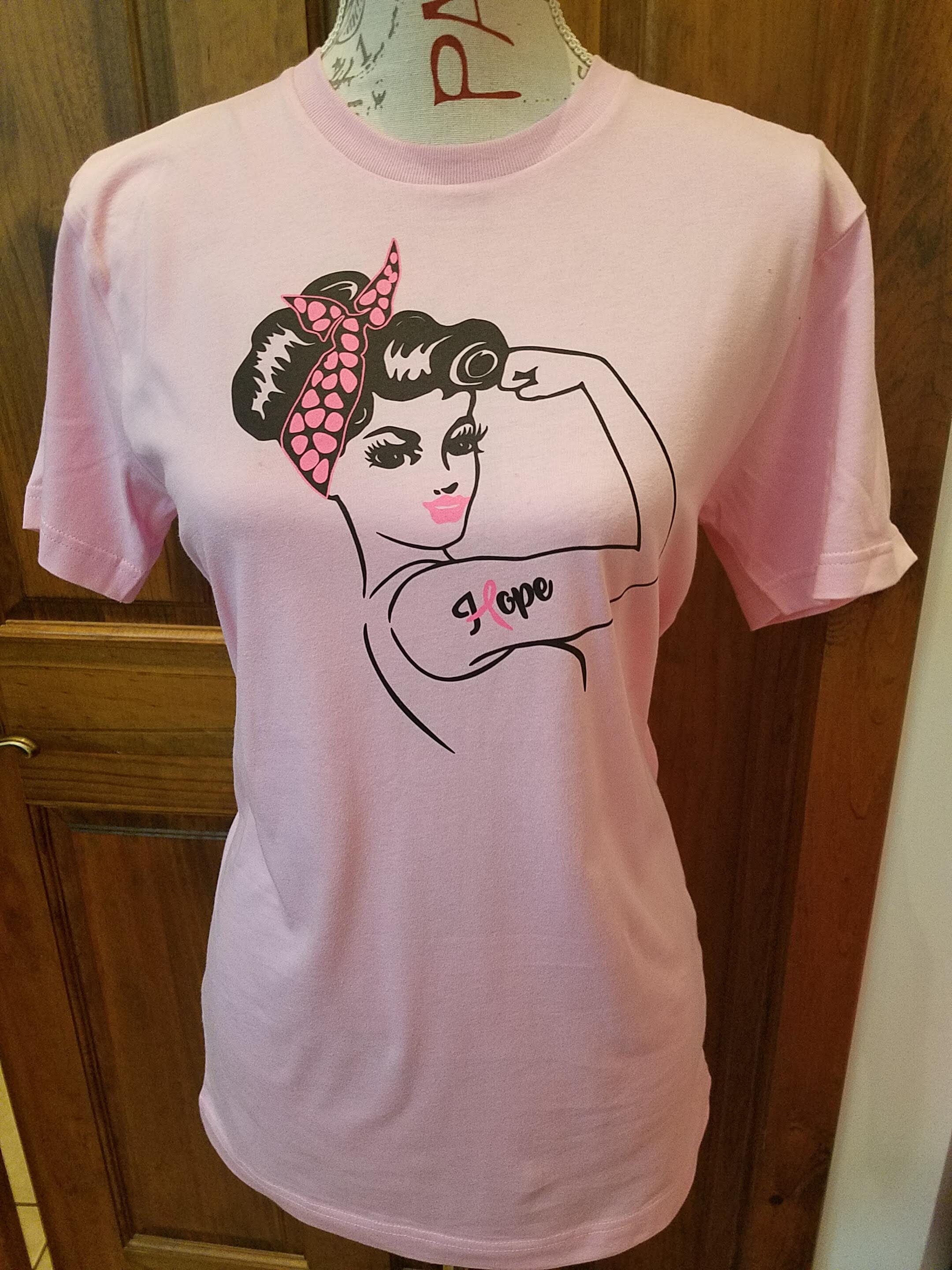 Rosie the Riveter T-shirt, Breast Cancer Awareness,believe, Fight Like ...