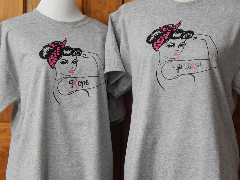 Rosie the riveter Breast Cancer awareness shirt,Believe, Pink ribbon, hope,Fight, Cancer Survivor Gift,Strong Woman,Survivor image 4