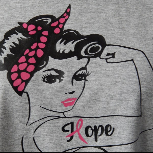 Rosie the riveter Breast Cancer awareness shirt,Believe, Pink ribbon, hope,Fight, Cancer Survivor Gift,Strong Woman,Survivor