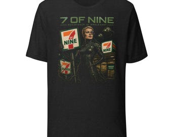 7 OF NINE™ Retro Sci-Fi-närbutiksparodi-t-shirt