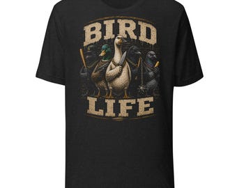 Fågelliv T-shirt: Distressed Vintage Urban Wildlife Graphic T-shirt