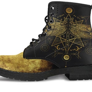 Watercolor Dragonfly Women's Leather Boots