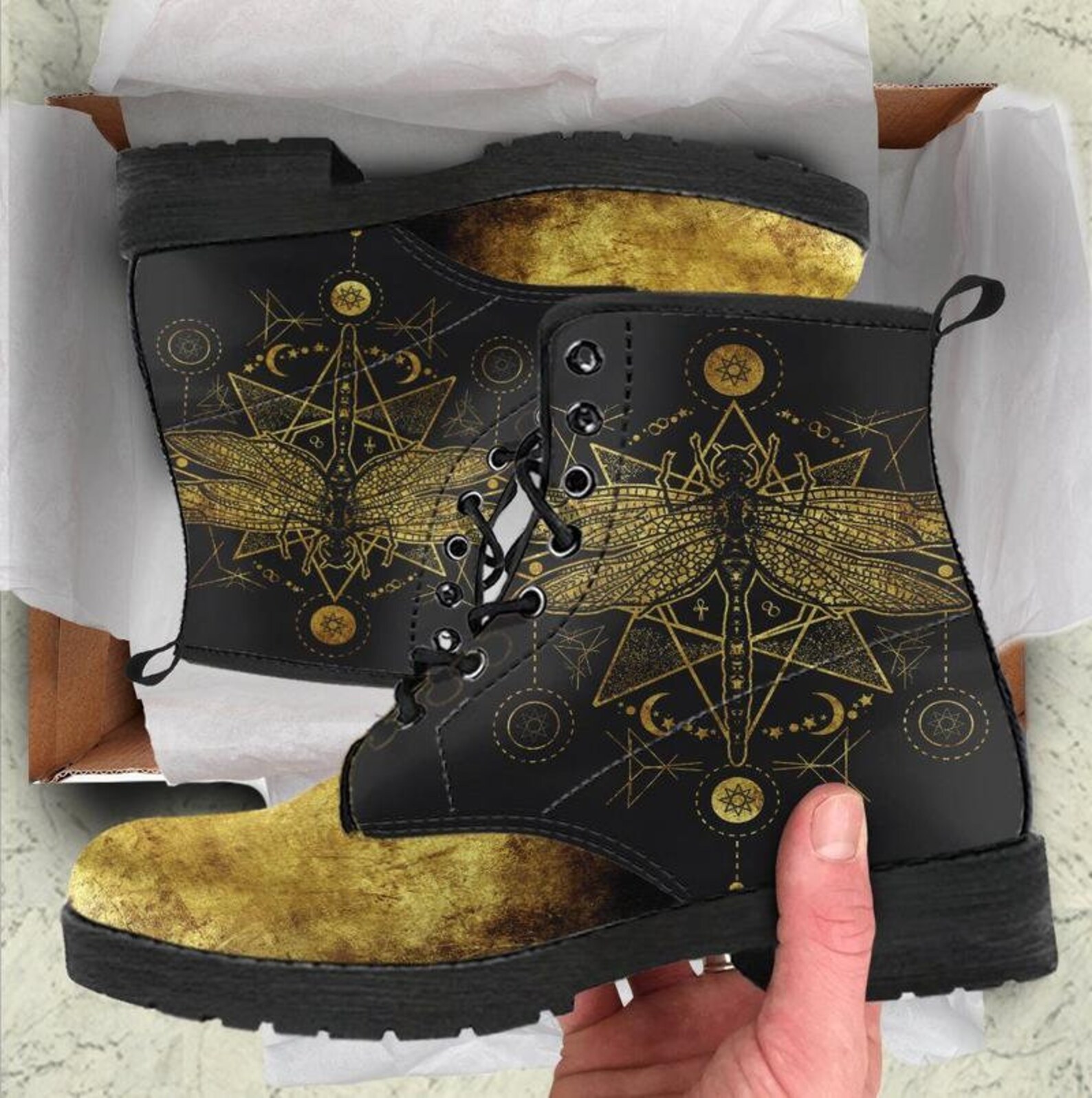 Dragonfly Henna Women's Leather Boots