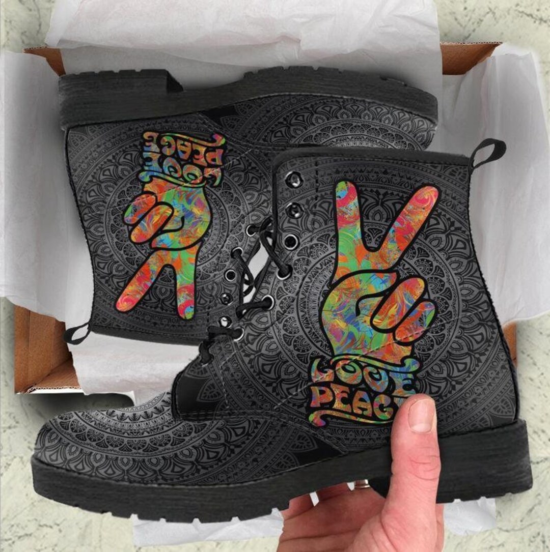 Colorful Peace Women's Leather Boots