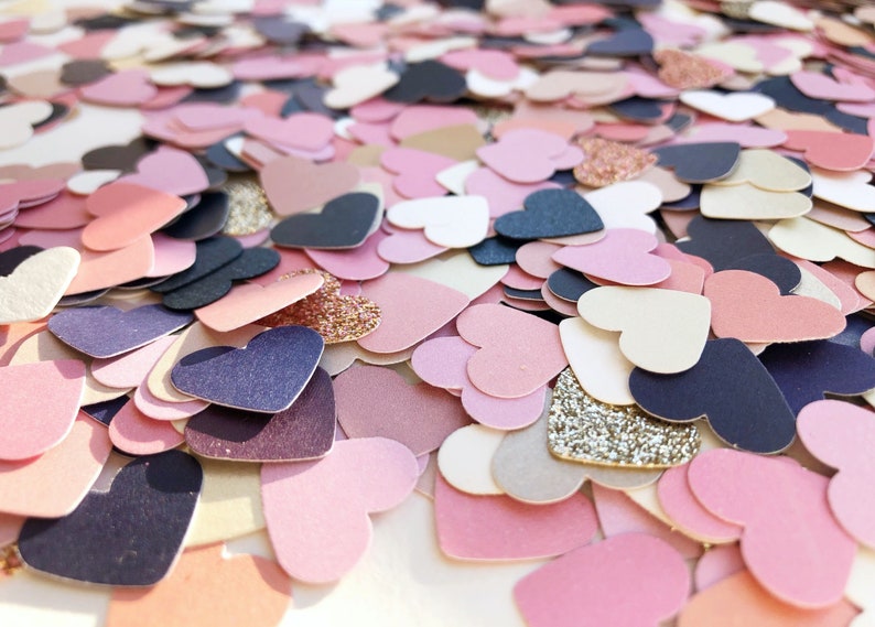 Navy Pink Rose Gold Wedding Table Confetti Table Scatter Etsy