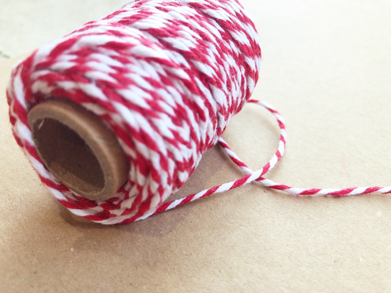 27m Christmas Twine String Red White Christmas Gift Wrapping Etsy