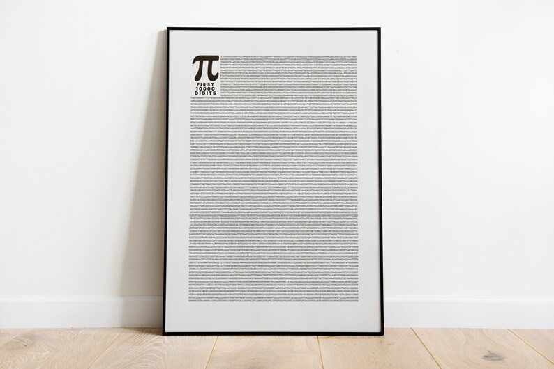 Pi to 10000 Digits Printable Wall Art Pi Art Print Printable Etsy