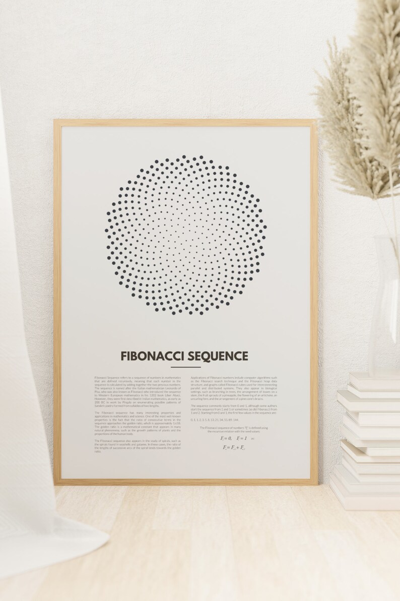 Fibonacci Sequence Golden Ratio Printable Wall Art Math Science Physics ...