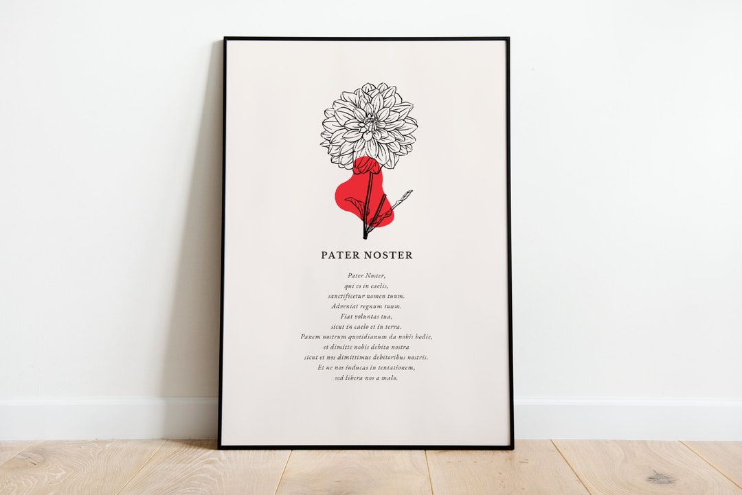 Pater Noster Printable Wall Art Gifts for Christian Prayer Wall Art ...