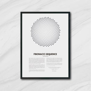 Fibonacci Sequence Golden Ratio Printable Wall Art Math Science Physics ...