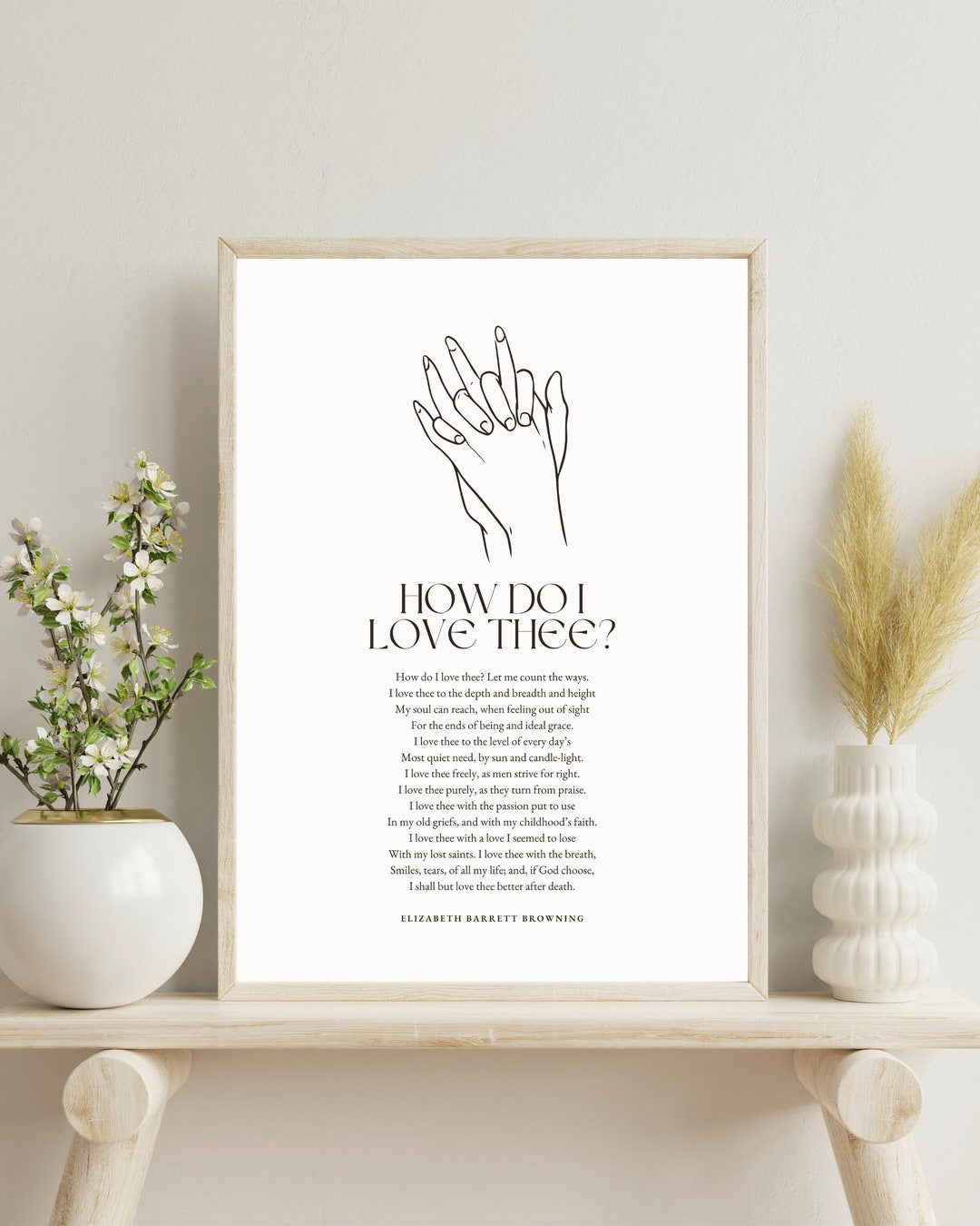 How Do I Love Thee Poem Print Poem by Elizabeth Barrett, Wedding Gift
