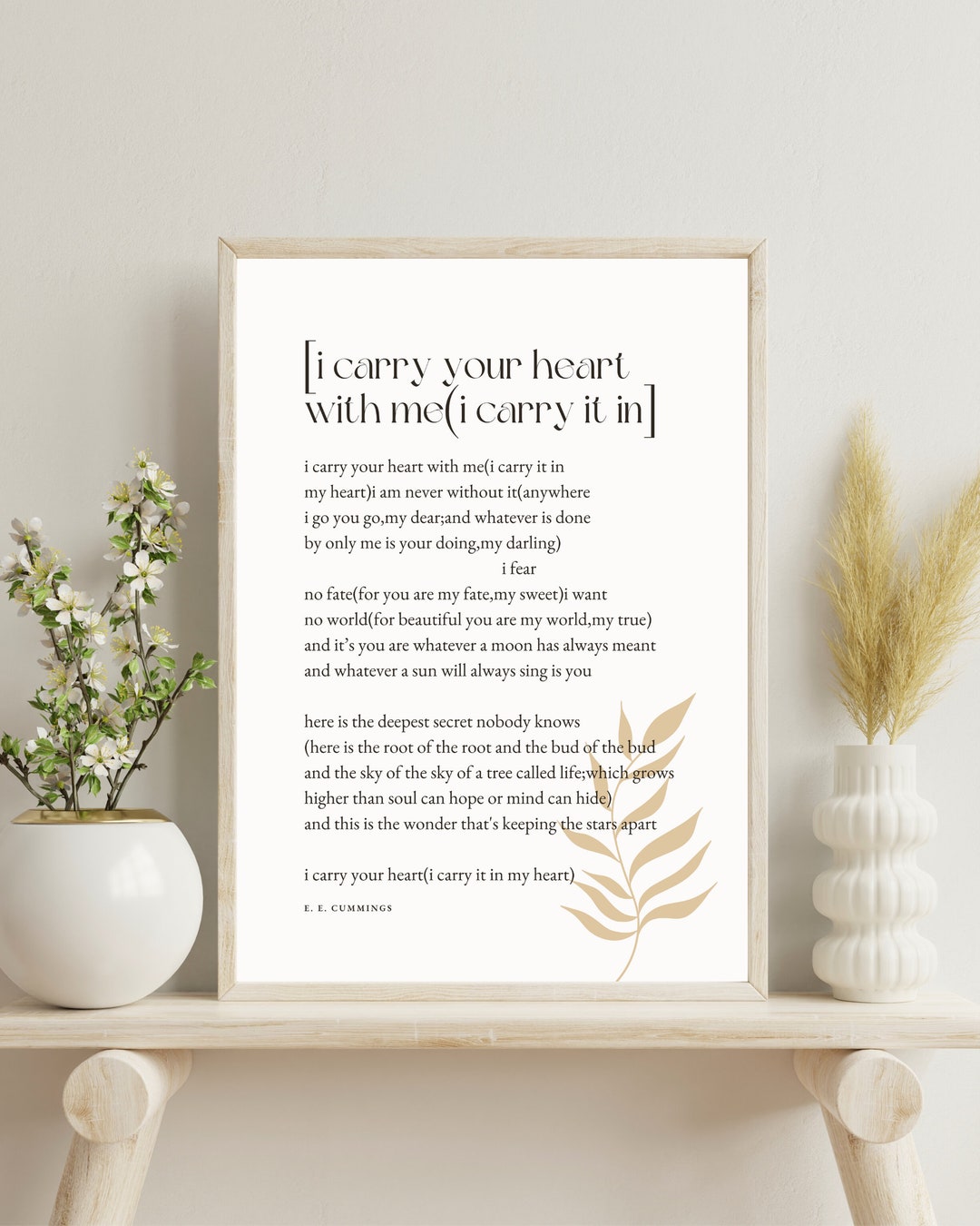 E.E. Cummings Poem I Carry Your Heart Poem Print Printable Etsy