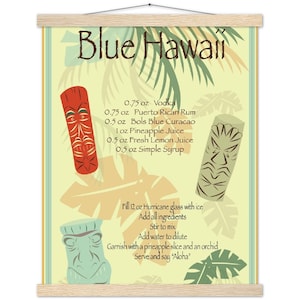 Poster e gancio in carta opaca classica del cocktail Tiki retrò