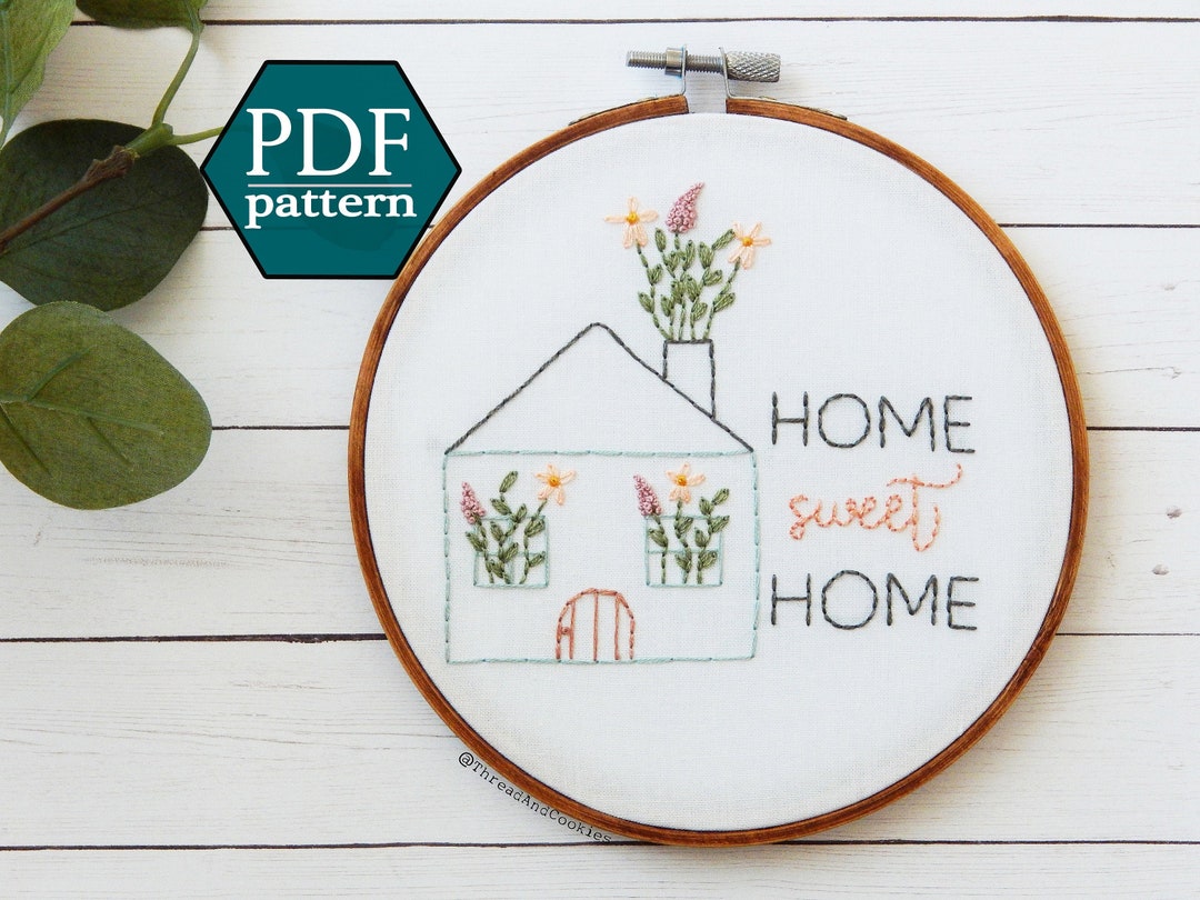 PDF Pattern: Home Sweet Home - Beginner Embroidery Pattern - Hand ...