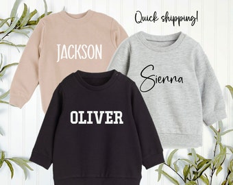 Custom name sweatshirt. Organic cotton. Personalized. Name shirt. Children's custom. Infant and toddler sweatshirt. Baby shower. Birthday.