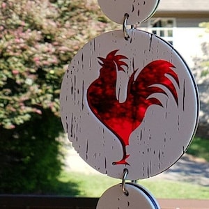 Rooster Suncatcher - Porch Decor - Made to Order - Acrylic - Distressed