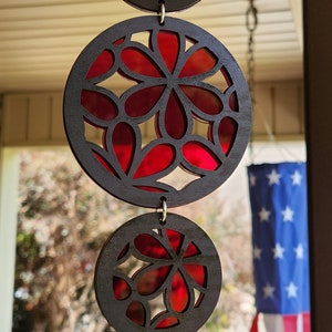 Flower Suncatcher - Porch Decor - 17&quot; long - Acrylic/Wood - Made to Order