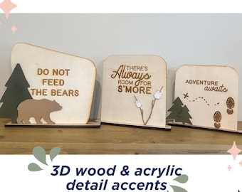 Happy Camper Wild One Little Explorer Adventurer Outdoor Wilderness Woodland Camping Camp Birthday Bachelorette Theme Sign Party Decor