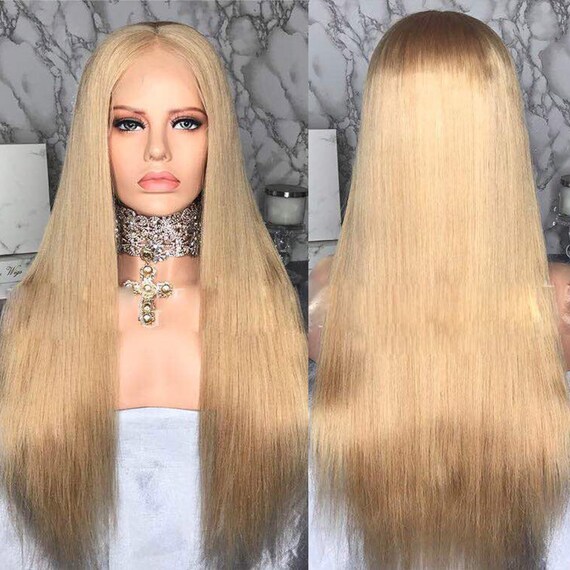 Blonde Wig Long Wig Straight Wig Human Hair Wig Womens Etsy