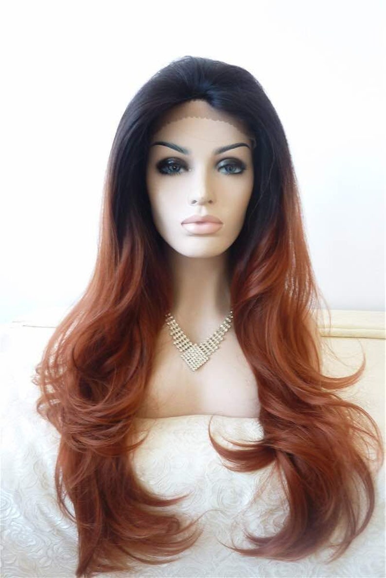 Top Quality Japanese Fibre Blonde Black Ombre Wig Synthetic Etsy