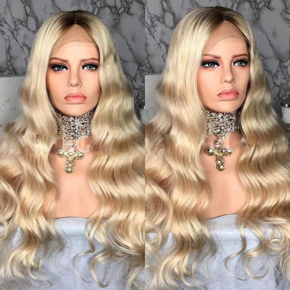 Blonde Wigs Human Hair Wig Long Curl Blonde Wig Curly Wavy Etsy