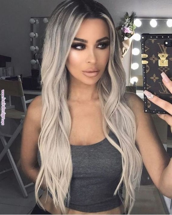 Luxury Wig 130 Density Silver Wig Full Lace Wig Womens Etsy