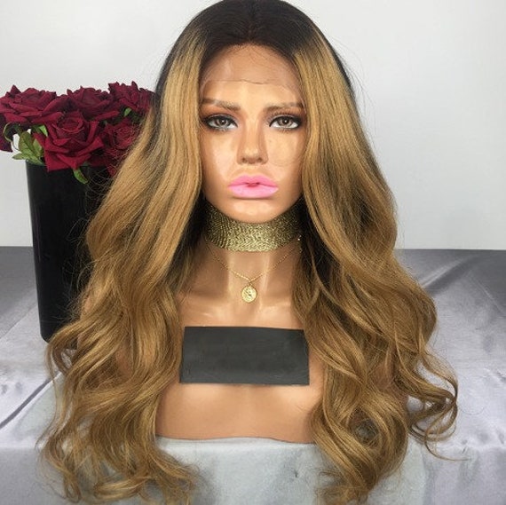 Blonde Wig Ombre Wig Wavy Wig Womens Wig Human Hair Wig Ombre Etsy