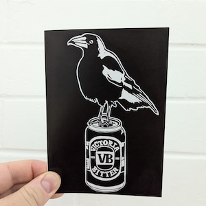 Carte de voeux Oiseau assoiffé - Pie et Victoria Bitter