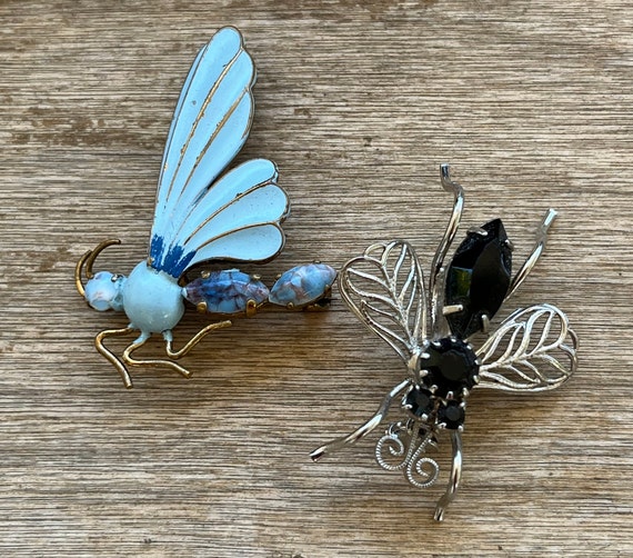 Vintage/Antique Flying Insect Brooch Trio Insect … - image 8