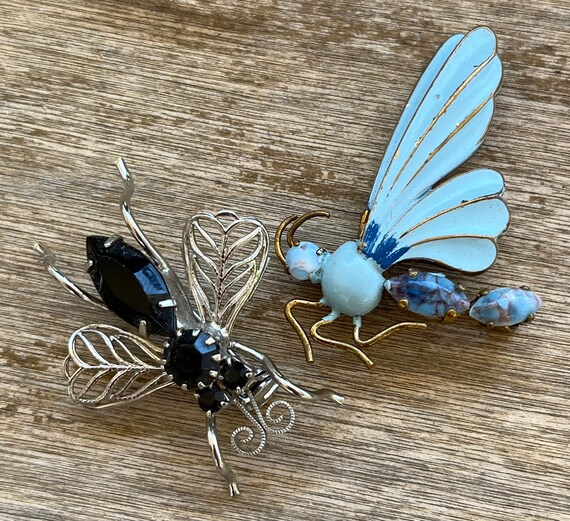 Vintage/Antique Flying Insect Brooch Trio Insect … - image 7