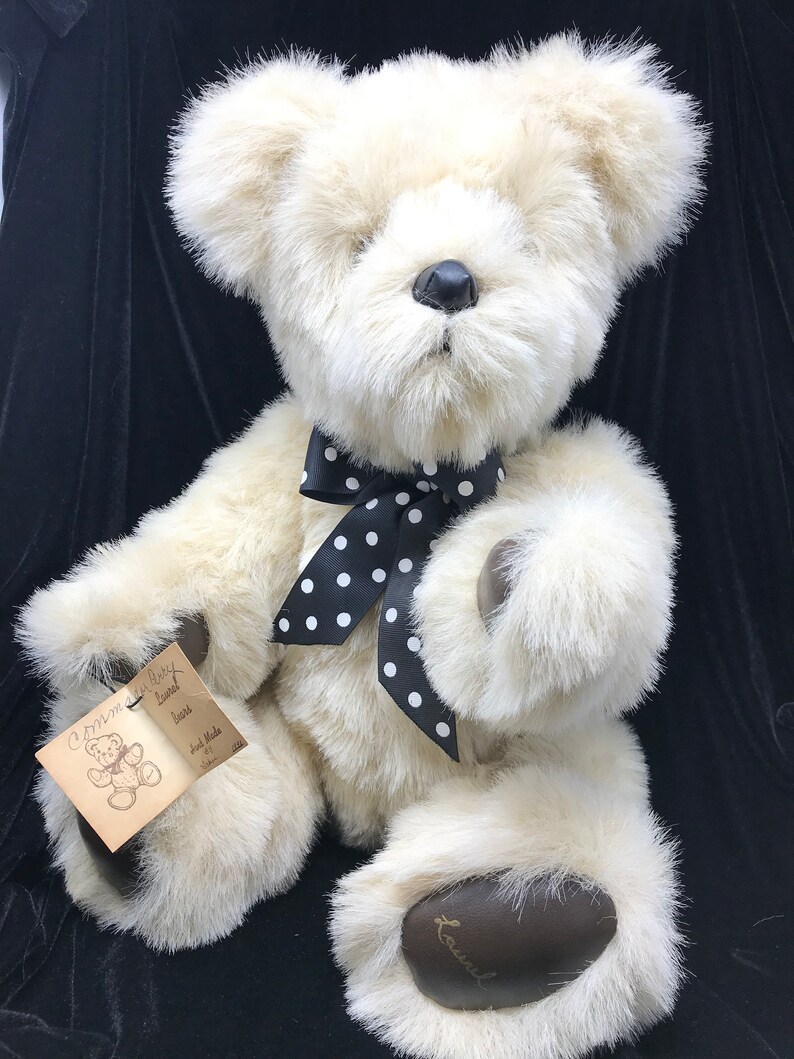 Collectible Rare 1991 Laurel Robinson Custom Made Bear Commander Perry LAUREL BEARS Handmade Large Teddy Bear 22 inches signed with TAG