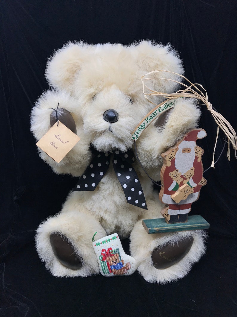 Collectible Rare 1991 Laurel Robinson Custom Made Bear Commander Perry LAUREL BEARS Handmade Large Teddy Bear 22 inches signed with TAG