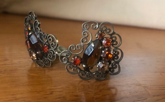 Vintage Weiss Earrings Rare Open Metal Work Gorge… - image 9