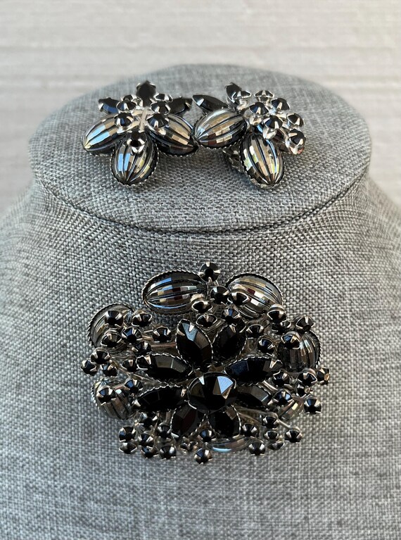 Vintage Judy Lee Marked Jewelry Set Brooch Clip E… - image 4